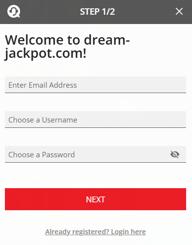 Dream Jackpot Sign-Up Form