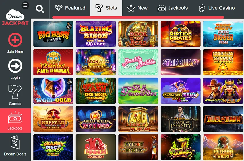 Dream Jackpot Slots Section